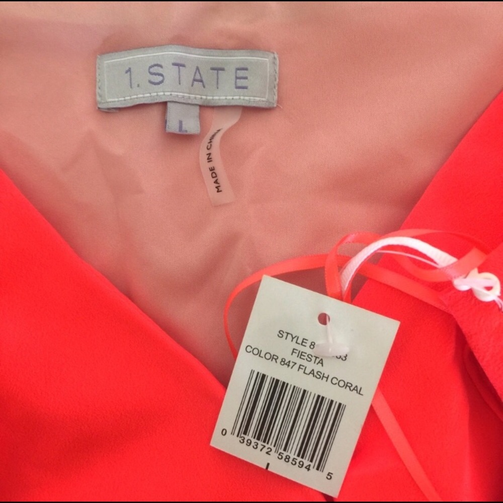 1. State Romper Size Large Coral NWT - Picture 5 of 7